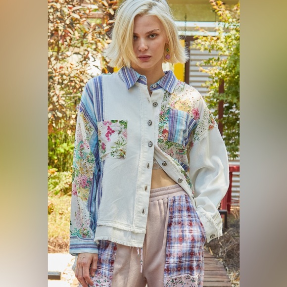 🧺 POL “ Meadow Stripe Jacket “ | Ivory - Picture 7 of 9